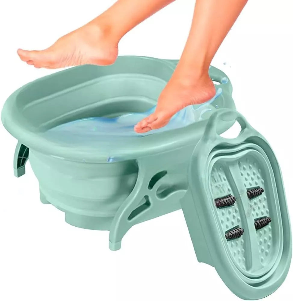Relaja y revitaliza tus pies con la Tina Plegable Masajeadora 👣
