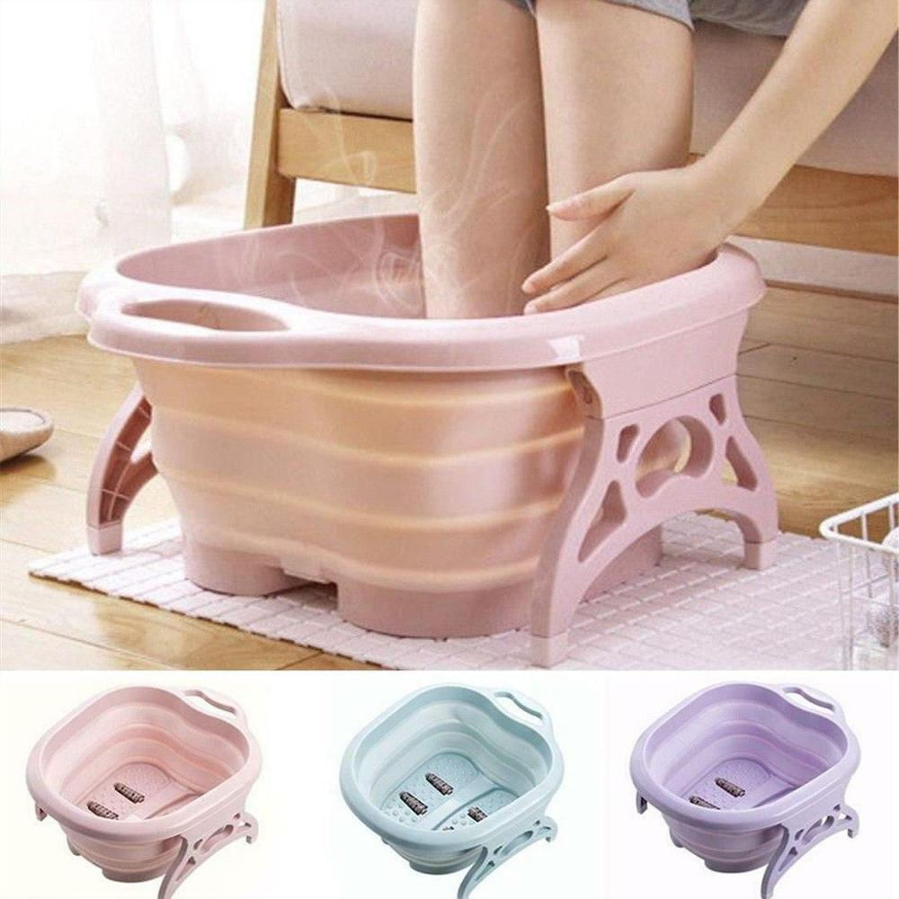 Relaja y revitaliza tus pies con la Tina Plegable Masajeadora 👣