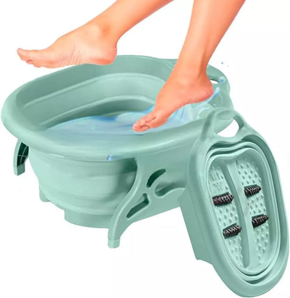 Relaja y revitaliza tus pies con la Tina Plegable Masajeadora 👣