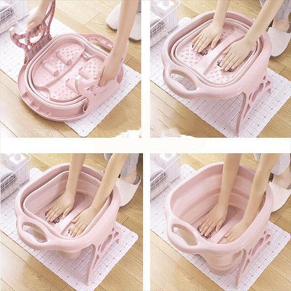 Relaja y revitaliza tus pies con la Tina Plegable Masajeadora 👣